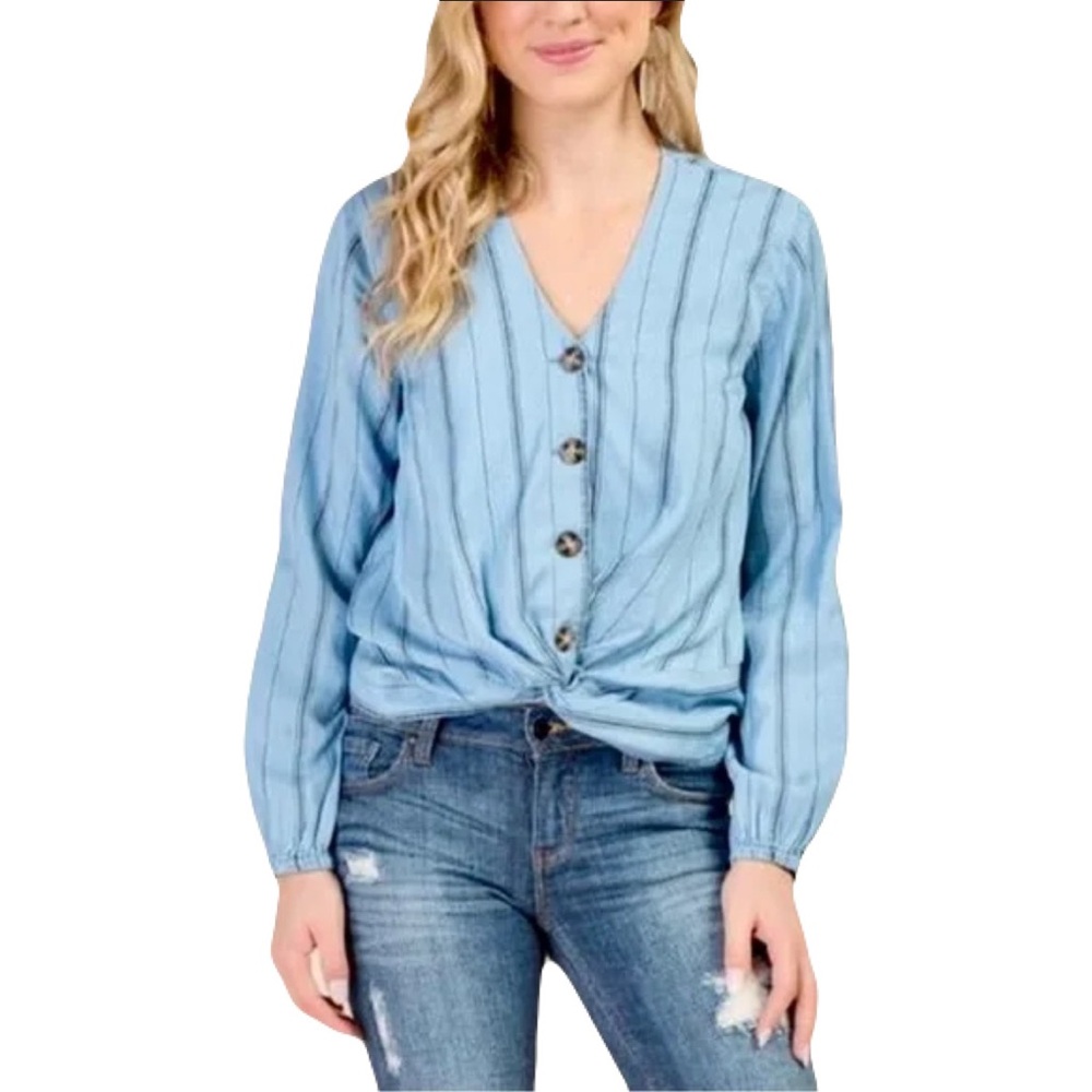 HARPER Women’s Blue Striped Top Long Sleeve